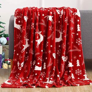 Blankets Christmas Throw Blanket Flannel Snowflake Gingerbread 2024 Xmas Fleece Winter Warm Soft Plush For Couch Sofa Bed 231204