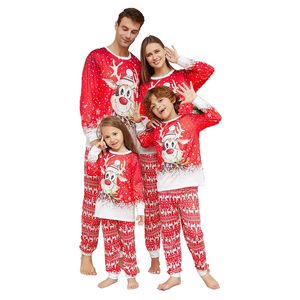 가족 일치 의상 크리스마스 잠옷 세트 2024 크리스마스 아버지 어머니 아이의 옷 잠옷 엄마와 딸 아들 몽유병 복장 231204
