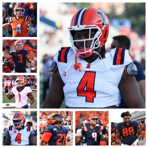 JER'ZHAN NEWTON Illinois Fighting Illini Football Jersey 4 JOHN PADDOCK 1 Isaiah Williams 9 LUKE ALTMYER 2 SABOOR KARRIEM 20 TYLER STRAIN alle genäht