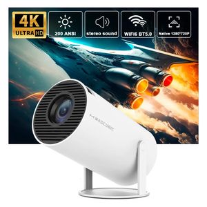 Projektorer Transpeed Android 11Projector 1280720P 4K WiFi6 200ansi Allwinnerh713 180 ° Flexibel BT50 Hemma Cinema utomhus bärbar projetor 231204