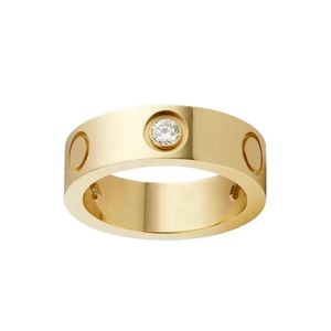 Titanium Steel Silver Love Ring Men and Women Rose Gold Jewelry for Lovers Par Rings Gift Size 5-11 Bredd 4-6 mm med dammtät 220V