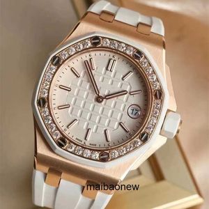 Automatyczne zegarek APS Royaloaks Offshore 67540 37 mm kwarcowy Zegarek dla kobiet szafirowych obudowa Pełne diamentowe pudełko z serią papierową Womens Y8D4L