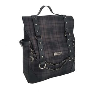 Plaid Gothic Punk Rock Sain Backpack Women Techwear Got Sac A Dos Mochilas School Torby dla nastoletnich dziewcząt Bagpack 210913253W