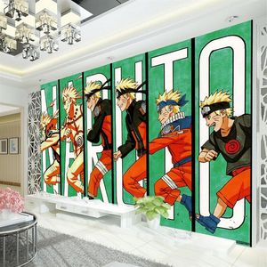 Naruto tapet japansk anime 3d vägg väggmålning barn pojkar sovrum tv bakgrund anpassad tecknad tapet vardagsrum stora wall276v