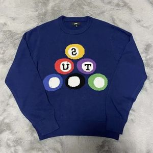 Farbe Billard Baumwolle runder Nacken losen Pullover -Strick -Pullover S7IY# ffjacket Jackestop