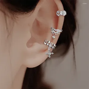 Brincos traseiros 1 peça, delicado, zircônia, clipe fofo, para mulheres, sem piercing, fivela, punho de orelha, cartilagem falsa, joias da moda ef129