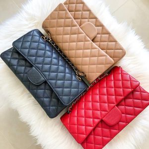 Klassiska klaffdesigner väskor Cross body pochette quilted mode 19 till och med pojkväska kvinnor lammskinn kaviar läder axel väskor lyxiga totes kedja mens koppling handväska