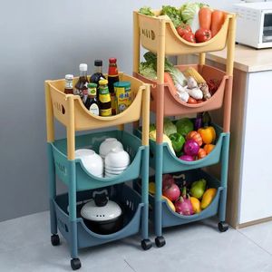 Pot Racks Kökshyllor Golv Multi Lager Fruit and Vegetable Shelf Supplies Basket Storage Toy Rack 231204