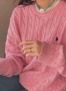 レディースニットTシャツ冬の新しい長袖ビンテージツイストセーター女性ピンクグレーブラックバギーニットプルオーバージャンパーレミス服G785