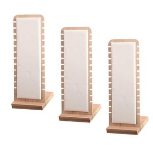 3X Modern Bamboo Necklace Jewelry Tablett Display Boards 27x10cm Neckchain Display Stand 210713300n
