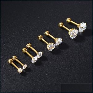 Stud Pretty Stainless Steel Jewelry 316L Helix Barbell Ear Piercing Cartilage Ring Beautifly Luxury Earring Drop Delivery Earrings Dh4Zd