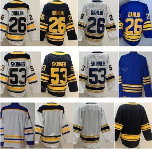 Homem Hóquei no Gelo 26 Rasmus Dahlin Jersey 53 Jeff Skinner Em Branco 2022 Heritage Classic 2017-2018 Winter Classic 50º Aniversário Bom Ponto