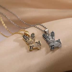 Pendant Necklaces Mafisar Fashion Gold Plated Full Zircon Cute Dog Necklace High Quality Delicate Clavicle Chain Girls Jewelery Gifts