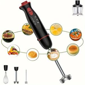 Spina USA 5-in-1 1000W Potente retroilluminazione a LED 12 velocità di impostazione, connessione accessori da cucina, bicchiere, montalatte, frusta per uova per purea di alimenti per l'infanzia, senza BPA