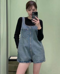 Embroidered Letter Denim romper shorts Women Jumpsuits Designer Fashion Jeans Cool Girls High Street Rompers