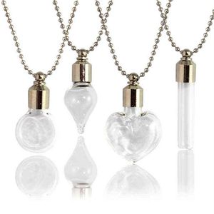 2st Glass Locket urn smycken kremation smycken urn halsband för aska fyllbara injektionsflaskor halsbands blodflaskhalsband y220523249s