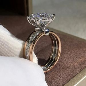 Pierścionki ślubne Huitan Classic 4 Claws Design Bridal Engagement AAA Cubic Zirconia Timeless Style Kobieta 231204