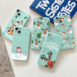 Caso di lusso di cervo natalizio per iPhone 13 11 12 14 Pro Max xs max mini xr x 10 7 8 più se cover silicone fondo