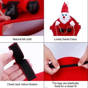 Hundkläder Creative Dog Cat Christmas Costume Santa Claus Riding Pet Cosplay Clothes Christmas Party Pet Coat Year Gift 231205