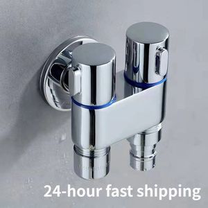 Angle s 1Pc G12 Zinc Alloy Threeway Filling angle wall mount One Into Two Out water Cleaning Sprayer bathroom 231205
