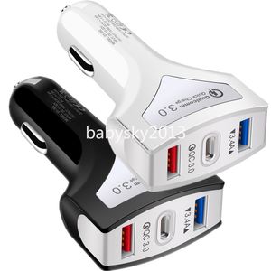 Fast Quick Charging QC3.0 33W 3 Ports USB C Car Charger PD Type c Power Adapters For Ipad 2 3 4 IPhone 13 14 15 Pro max Samsung S23 S24 Xiaomi Huawei B1