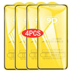 10PC Cell Phone Screen Protectors 9D Full Cover Tempered Glass for iPhone 14 13 12 11 Pro Max Protective Glass for iPhone X XS 7 8 6S Screen Saver 231205