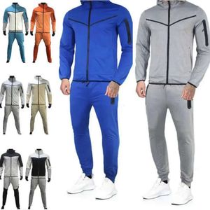 Thin Tech Fleece Men Tracksuit Designer Sweat Suit Two Piece Set Sports Sweatpants with Long Sleeve Hoodie 2023 for Spring Autumn Mens 688ss
