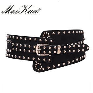 Outros acessórios de moda Maikun cintos para mulheres estilo punk feminino cinto cummerbund largo pino irregular fivela mulheres cinto 231205