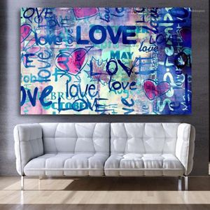 Dipinti Lettere d'amore Stampe su tela Wall Art Graffiti Banksy Poster Immagini Stampe per camera da letto Weeding1245O