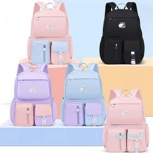Designer-School Bags Korean Fashion Rainbow Shoulder Strap Bag For Teenagers Girls Children's Waterproof Backpacks Kids Schoo206Y