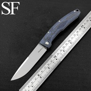 Nimoknives & fatdragon Outdoor Camping Pocket Convenient Self Defense D2 Blade Linen Handle Kitchen Multi functional Tool