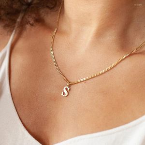 Hänge halsband kvinnor rostfritt stål inledande namn halsband gyllene a-z bokstäver charms smycken presentföremål