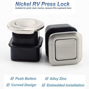 Other Interior Accessories Nickel Press Button Latch Yacht Cabinet Door Knob Drawer Cupboard Lock RV Caravan 5 Wheel Camper Boat Toilet Furniture HardwareL231153