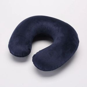 Pillow Ushaped Inflatable Travel Office Headrest Short Plush CoverPVC Support Cushion Neck 9 Colorsl 231205