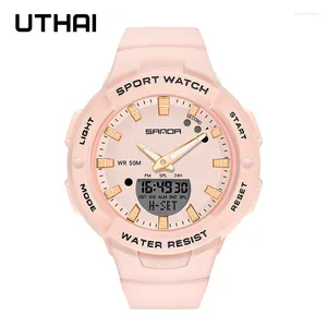 Wristwatches UTHAI CE64 Watch For Women Fashion Outdoor Sports 5Bar Waterproof Female Electronic Wristwatch Children Girls Watches Clock