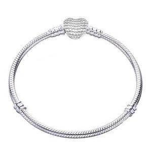 Original 100% 925 prata esterlina pulseira charme coração cobra corrente pulseiras básicas pan feminino diy marca jóias b199245f