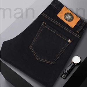 Herren-Jeans, Designer-Herbst-Business-High-End-Jeans, schwarz, schmale Passform, elastisch, modisch, vielseitig, jugendlich, verwaschen, kleine Hose mit geradem Bein, SSII