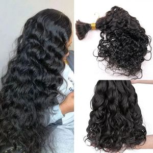 Bulks de cabelo peruano onda solta em massa para mulheres molhadas e onduladas trança humana sem trama tranças extensões pacotes 1 pçs / lote 231205