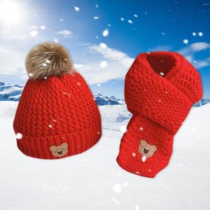 Berretti da baseball Cappello invernale lavorato a maglia in cotone Sciarpa Due set Ragazzo e ragazza Berretto caldo in lana per bambini Cappelli moda unisex Gorras Para Hombres