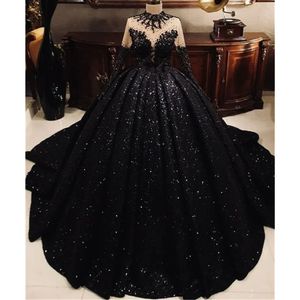 3D Black Flora High Quinceanera платья с длинными рукавами от плече