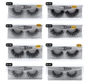 11 styles Selling 100% Real Siberian 3D Mink Full Strip False Eyelash Long Individual Eyelashes Mink Lashes Extension 12 sets