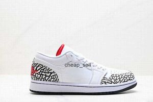 Com 1 Phat Low Basketball Shoes Homens Mulheres Branco Cimento Cinza Varsity Red 1s Sneaker