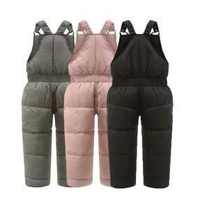 Tute Bambini Tute invernali calde Ragazze Ragazzi Pantaloni invernali spessi Imbottitura in cotone Salopette per bambini Pantaloni 1-5 anni Tuta 231204