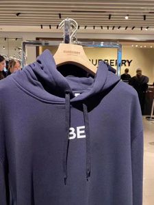 Burberyy for Man Tech Fleece Мужская толстовка с капюшоном Bur Дизайнерский свитер Футболка с длинным рукавом в клетку с карманами Мужчины Женщины Burrberry Дизайнерская рубашка 671