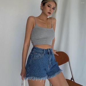 Damen Jeans Retro High-Waist Girl Denim Shorts