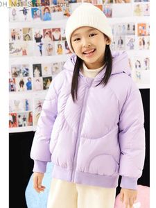 Down Coat Amii Kids Short Down Jacket for Girls Winter Warm Coat Thickness Hoodied White Duck Down Jacket Teen Girls Overcoats 22270079 Q231205