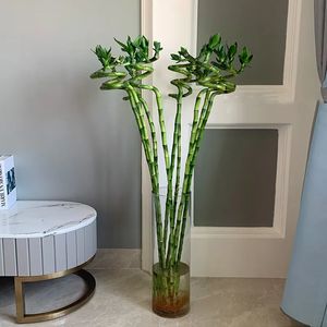 クリスマスデコレーション110cm 2pc人工ラッキー竹の偽の植物フラワー水槽装飾庭園屋外リビングルームホームポット植物231205