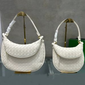 Gemelli Hobo Bag Натуральная кожа Сумки на плечо для подмышек Полумесяц Женские сумки Тканые кожаные дизайнерские сумки Кошельки Сумки для покупок Мода 9763