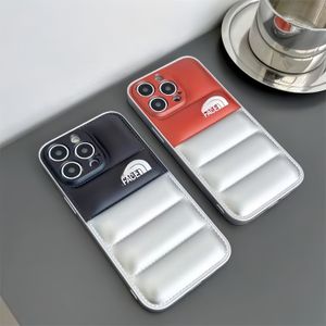 Down Coat Case Case Puffy iPhone na iPhone'a 11 12 13 14 15 Plus Pro Max