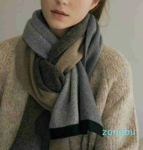 Scarves Temperament Cashmere Scarves Women Winter Designer Warm Knitting Scarf Men Splice Shawl Simple Fashion Commuting Long